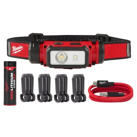 MILWAUKEE  USB RECHARGEABLE HEADLAMP [1 X 3.0 AH USB BAT L4-B3] | L4HL2-301 | 600 LUMENS