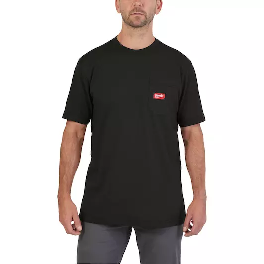 MILWAUKEE WORK T-SHIRT SHORT SLEEVE | BLACK, MEDIUM - DISPLAY
