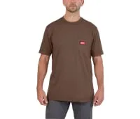 MILWAUKEE WORK T-SHIRT SHORT SLEEVE | BROWN, SMALL - DISPLAY