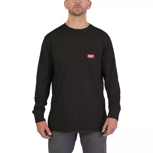 MILWAUKEE WORK T-SHIRT LONG SLEEVE | BLACK, SMALL - DISPLAY