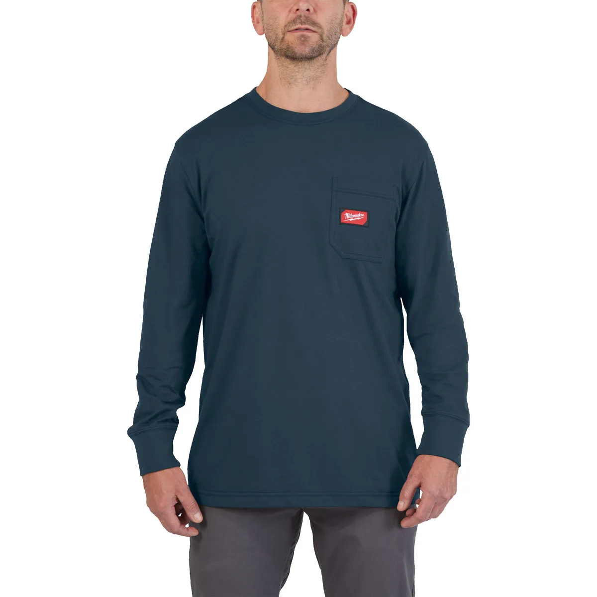 MILWAUKEE WORK T-SHIRT LONG SLEEVE | BLUE, LARGE - DISPLAY