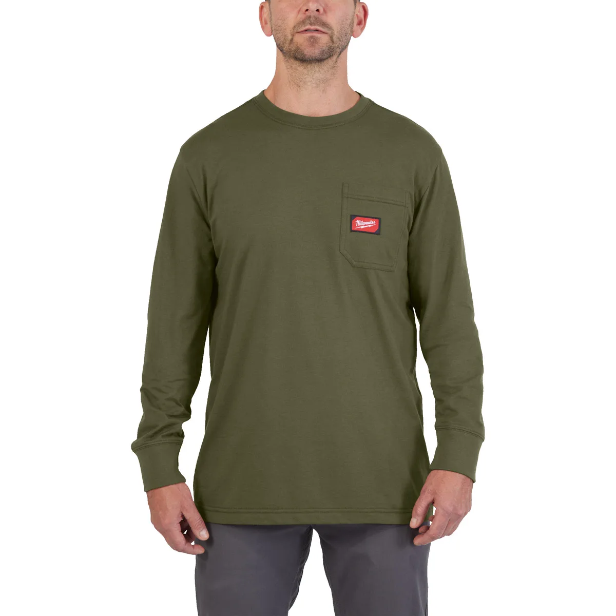 MILWAUKEE WORK T-SHIRT LONG SLEEVE | GREEN, MEDIUM - DISPLAY