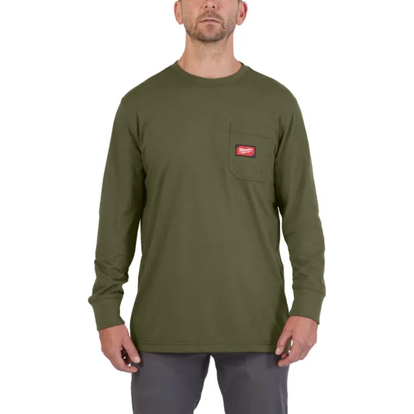 MILWAUKEE WORK T-SHIRT LONG SLEEVE | GREEN, XL - DISPLAY