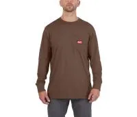 MILWAUKEE WORK T-SHIRT LONG SLEEVE | BROWN, MEDIUM - DISPLAY