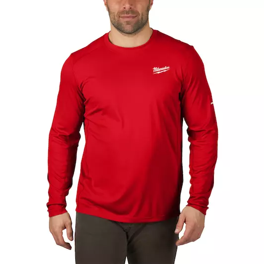 MILWAUKEE WARM WEATHER LONG SLEEVE SHIRT | RED, SMALL - DISPLAY